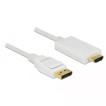 Adaptador de cable de vídeo DeLOCK 83819 3 m DisplayPort HDMI blanco