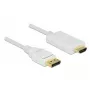 Adaptador de cable de vídeo DeLOCK 83819 3 m DisplayPort HDMI blanco