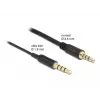 Cable de extensión de audio DeLOCK 66074 3,5 mm 4 contactos conector macho a conector hembra ultra fino 0,5 m negro