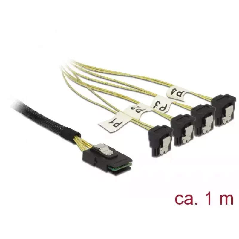 Cable de alimentación interno DeLOCK 85687, 1 m, Mini SAS SFF-8087 a 4 SATA