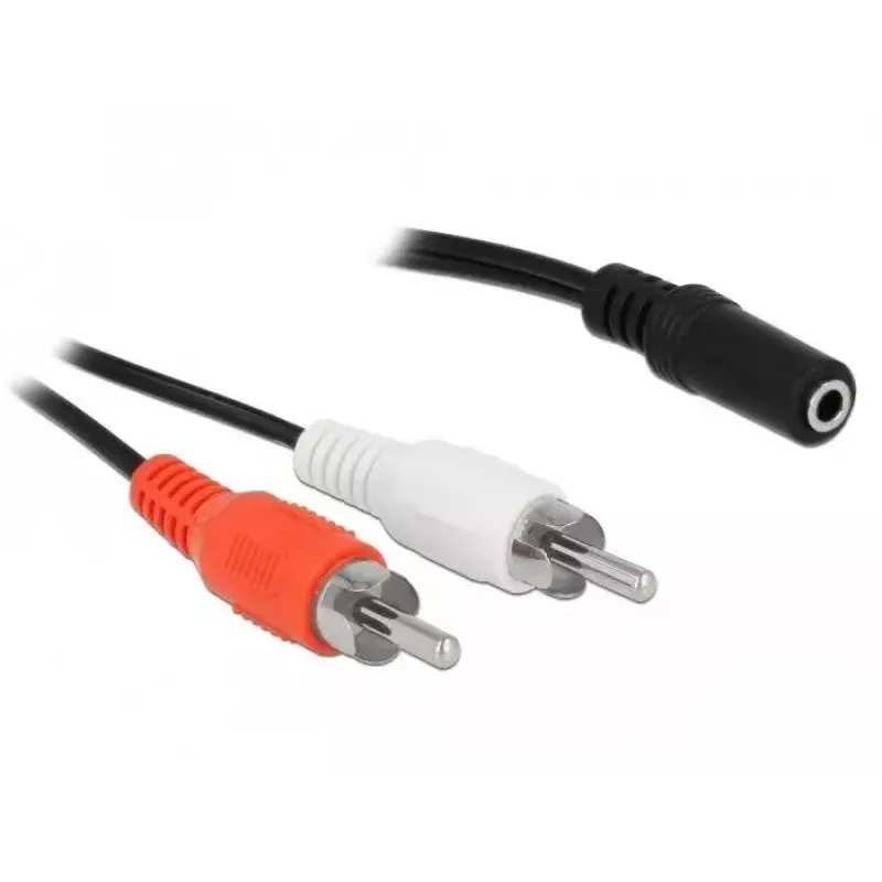 Cable de audio DeLOCK 85808 1,4 m 2xRCA 3,5 mm negro rojo blanco