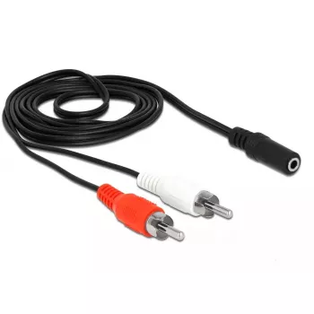 Cable de audio DeLOCK 85808 1,4 m 2xRCA 3,5 mm negro rojo blanco