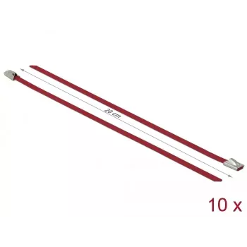 Bridas DeLOCK 18777 acero inoxidable rojo 200 mm 10 uds.