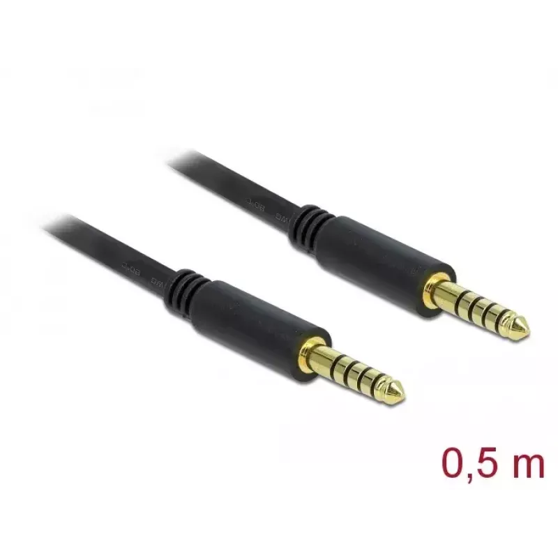 Cable de audio DeLOCK 85790 0,5 m 4,4 mm negro