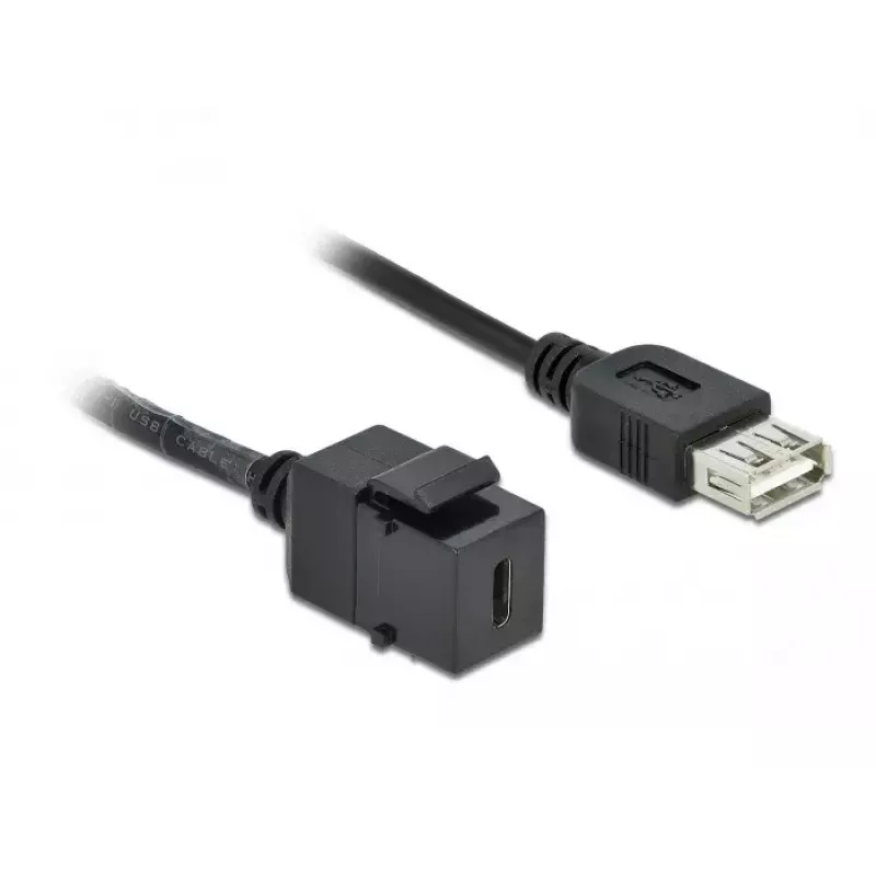 Módulo Keystone DeLOCK 86384 plano negro USB-C