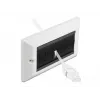 DeLOCK Placa cubierta para gestión de cables 146 x 86 mm con tiras de cepillo negras, blanco (66492)