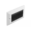 DeLOCK Placa cubierta para gestión de cables 146 x 86 mm con tiras de cepillo negras, blanco (66492)