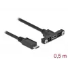 Cable DeLOCK USB 2.0 Micro-B conector hembra montaje en panel a USB 2.0 Micro-B conector macho 0,5 m