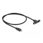 Cable DeLOCK USB 2.0 Micro-B conector hembra montaje en panel a USB 2.0 Micro-B conector macho 0,5 m