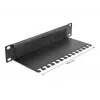 Panel de cepillos DeLOCK 10 pulgadas regleta de gestión de cables con cepillos y placa de soporte para cables 1 U negro