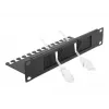 Panel de cepillos DeLOCK 10 pulgadas regleta de gestión de cables con cepillos y placa de soporte para cables 1 U negro