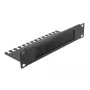 Panel de cepillos DeLOCK 10 pulgadas regleta de gestión de cables con cepillos y placa de soporte para cables 1 U negro