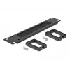 Panel de cepillo DeLOCK 10 pulgadas regleta de gestión de cables con cepillo y 2 ganchos 1U negro