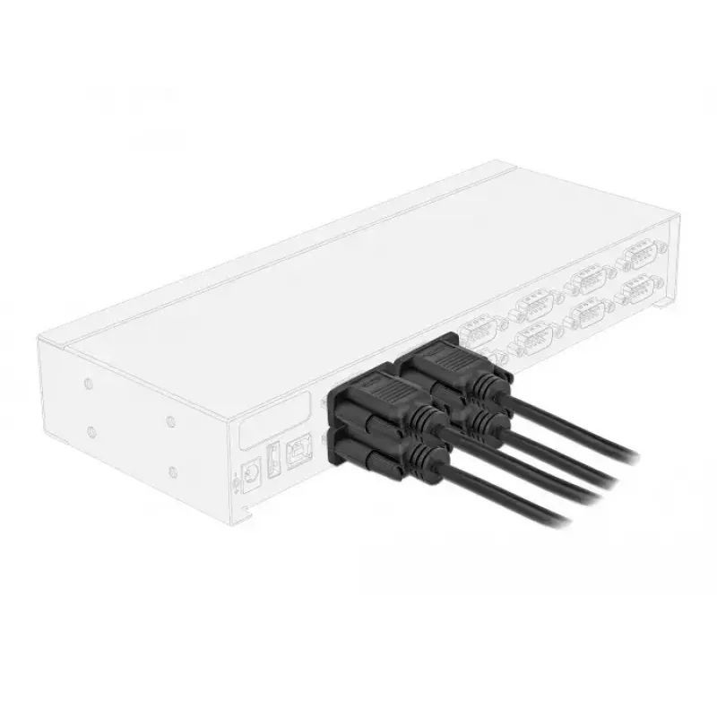 Delock Cable módem nulo RS-232, D-Sub 9 macho a hembra, carcasa de conector delgada, 1 m, negro
