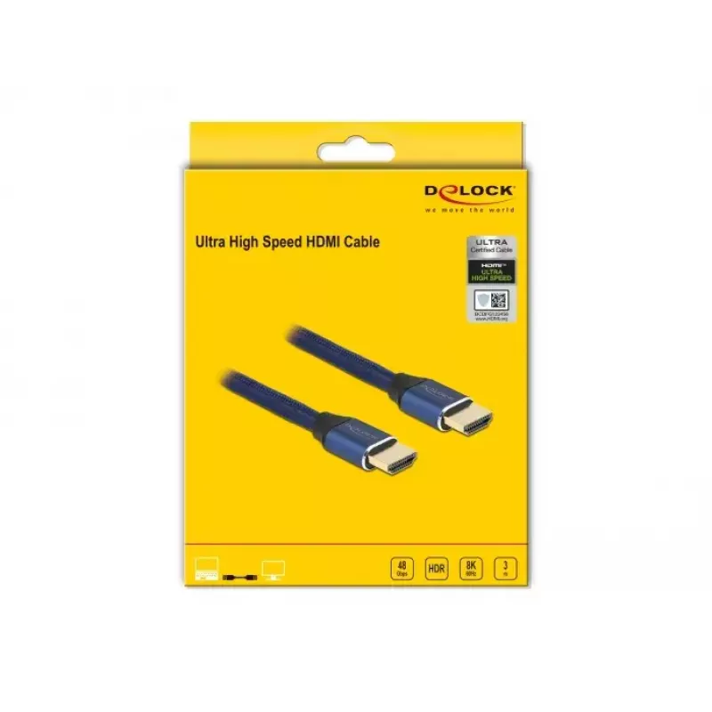 Cable HDMI DeLOCK Ultra High Speed 48 Gbps 8K 60 Hz azul 3 m