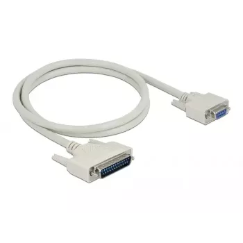 Cable serie DeLOCK 84544 1 m D-Sub 25 pines D-Sub 9 pines beige