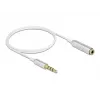 Cable de extensión de audio DeLOCK 66072 3,5 mm conector macho a conector hembra ultra fino 0,5 m blanco