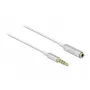 Cable de extensión de audio DeLOCK 66072 3,5 mm conector macho a conector hembra ultra fino 0,5 m blanco