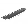 Panel de gestión de cables DeLOCK 10 pulgadas riel de soporte de cables 1U negro