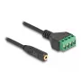 Cable de audio DeLOCK 66294 0,2m conector hembra 2,5mm a conector macho terminal negro