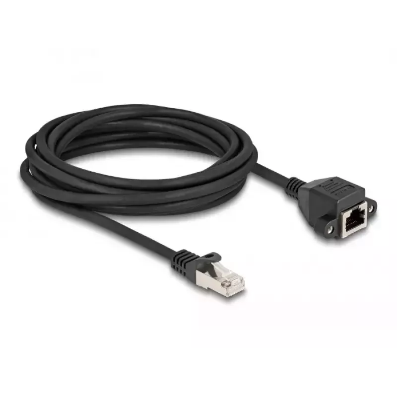 Cable de extensión DeLOCK RJ50 macho a hembra S/FTP 5 m negro