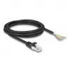 Cable DeLOCK RJ50 macho a extremos de hilos abiertos S/FTP 2 m negro