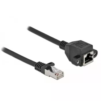 Cable de extensión de red DeLOCK S/FTP RJ45 macho a RJ45 hembra Cat.6A 1 m negro 87001