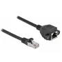 Cable de extensión de red DeLOCK S/FTP RJ45 macho a RJ45 hembra Cat.6A 1 m negro 87001