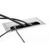 Pasacables de escritorio DELOCK 66863, plateado, 80×300×28 mm, 1 ud.
