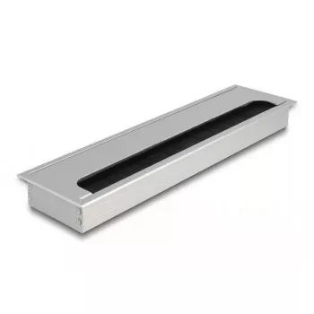 Pasacables de escritorio DELOCK 66863, plateado, 80×300×28 mm, 1 ud.