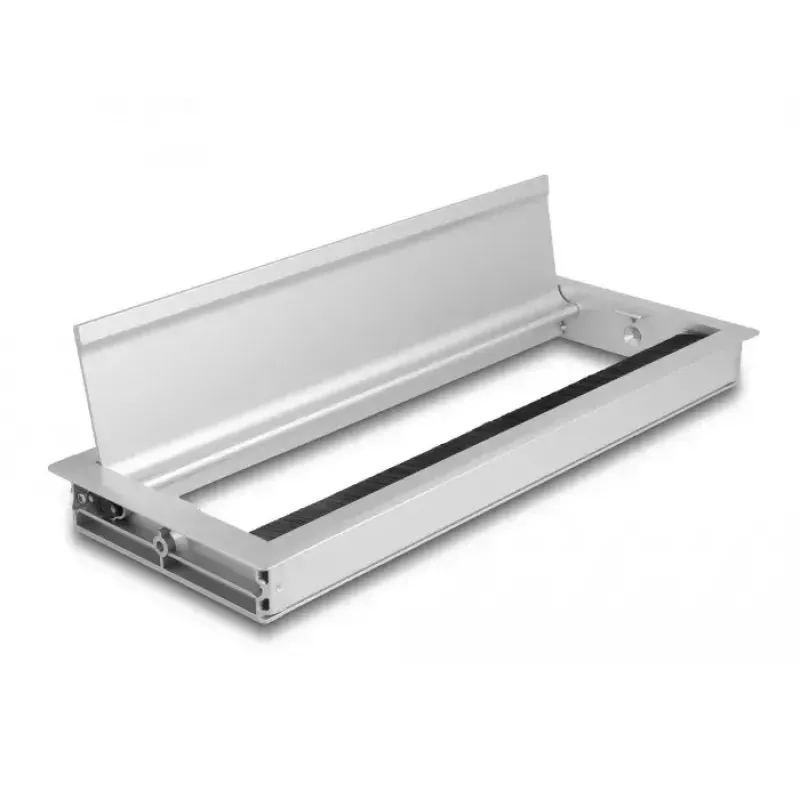 Pasacables DELOCK 66864 para escritorio, plateado, 120×300×28 mm
