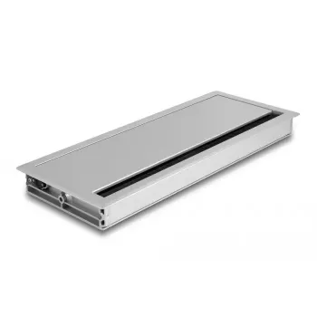 Pasacables DELOCK 66864 para escritorio, plateado, 120×300×28 mm