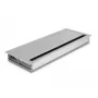 Pasacables DELOCK 66864 para escritorio, plateado, 120×300×28 mm