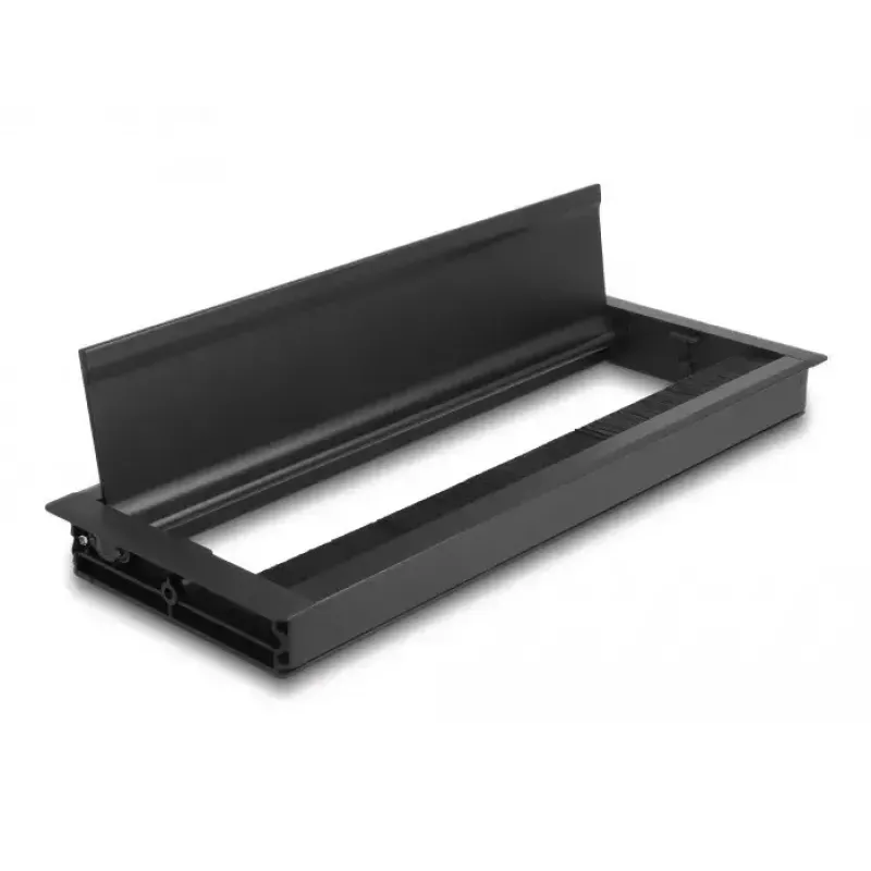 Pasacables DeLOCK para montaje en mesa con cepillo 300 x 120 x 28 mm negro
