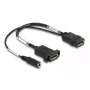 Cable DisplayPort DeLOCK 4K 60 Hz alimentación DC 0,30 m montaje en panel