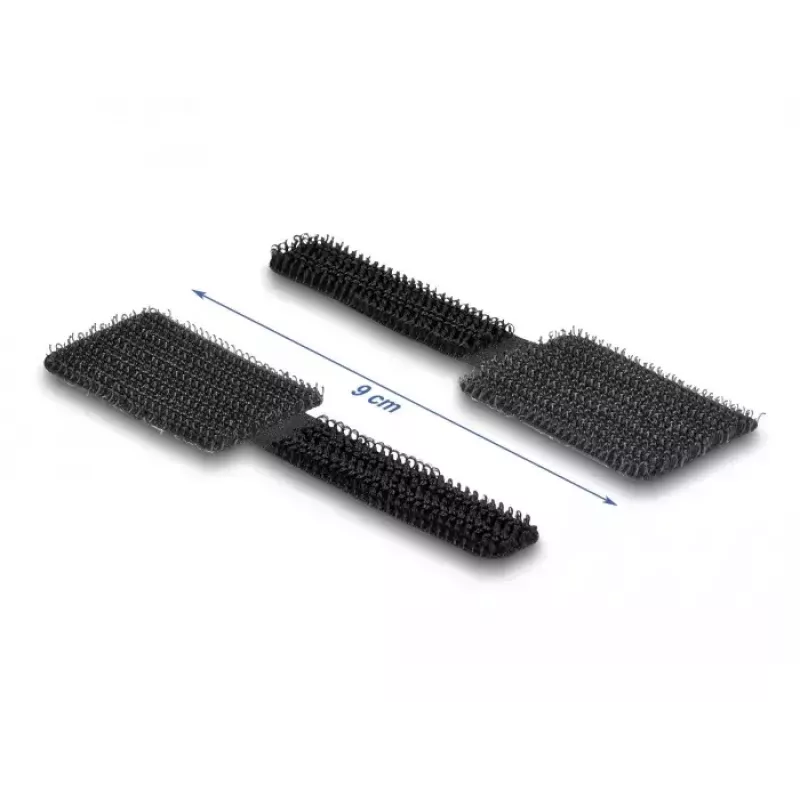 Sujetacables mini de velcro DeLOCK 90 mm x 24 mm autoadhesivo 10 uds. negro