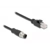 Cable adaptador DeLOCK M12 codificación D de 4 pines macho a RJ45 macho 50 cm
