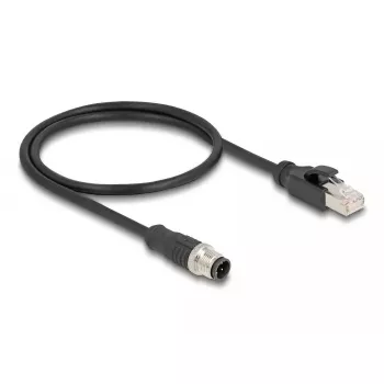 Cable adaptador DeLOCK M12 codificación D de 4 pines macho a RJ45 macho 50 cm