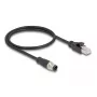 Cable adaptador DeLOCK M12 codificación D de 4 pines macho a RJ45 macho 50 cm