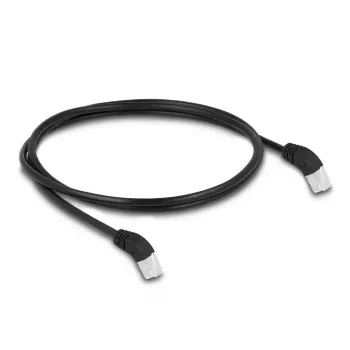 Cable de red DeLOCK RJ45 Cat.6A S/FTP acodado 45° hacia arriba 1 m negro