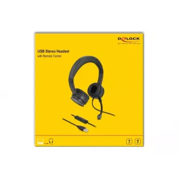 Auriculares DeLOCK USB estéreo con mando en el cable