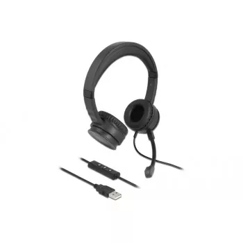 Auriculares DeLOCK USB estéreo con mando en el cable