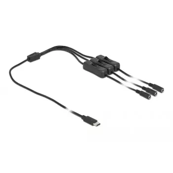 Cable USB Type-C macho a 3 x DC 5,5 x 2,1 mm hembra DeLOCK 86801
