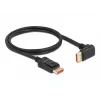 Cable DisplayPort DeLOCK 8K 60 Hz 1 m macho recto a macho 90° acodado hacia abajo
