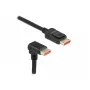 Cable DisplayPort DeLOCK 8K 60 Hz 1 m macho recto a macho 90° acodado hacia abajo