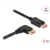 Cable DisplayPort DeLOCK 8K 60 Hz 3 m macho recto a macho 90° acodado