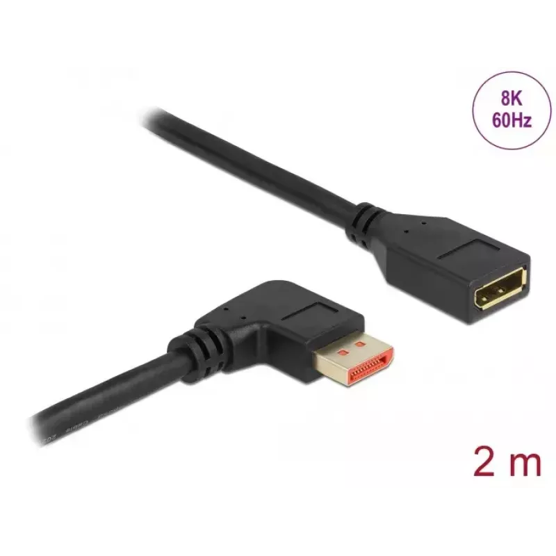 Cable de extensión DisplayPort DeLOCK 87078 2 m 8K 60 Hz acodado