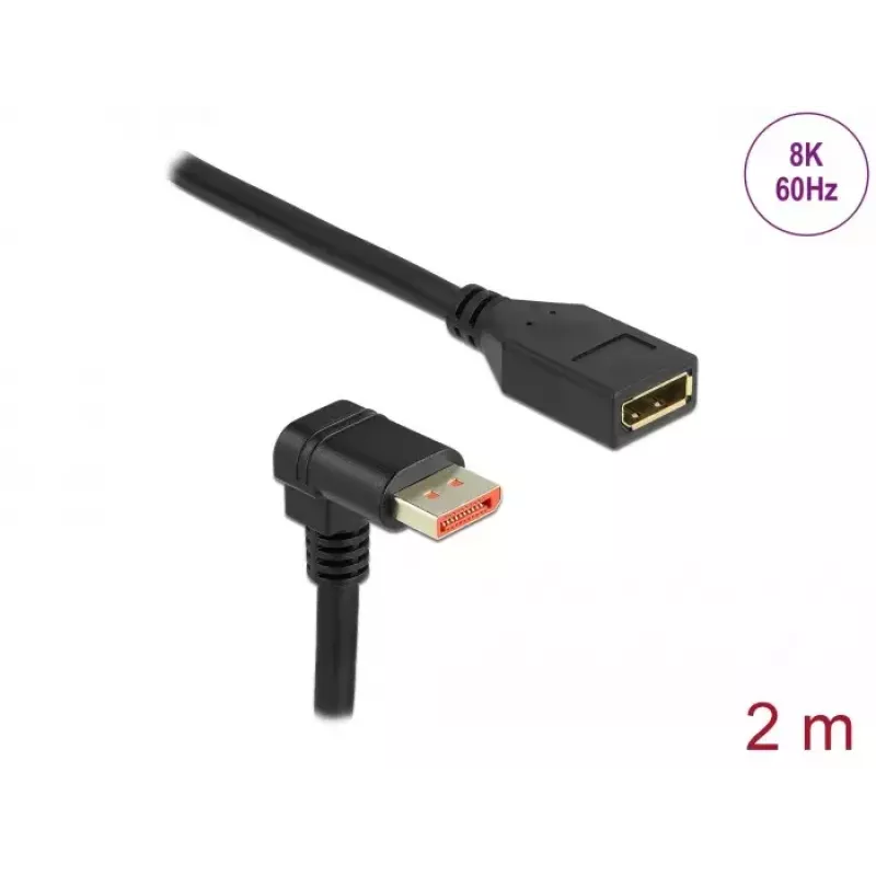 Cable de extensión DisplayPort DeLOCK 87091 2 m 90° acodado hacia abajo