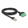 Cable RJ45 DeLOCK Cat.6 macho a adaptador de regleta de bornes 2 m negro verde