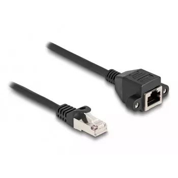 Cable de extensión RJ50 DeLOCK macho a hembra S/FTP 1 m negro